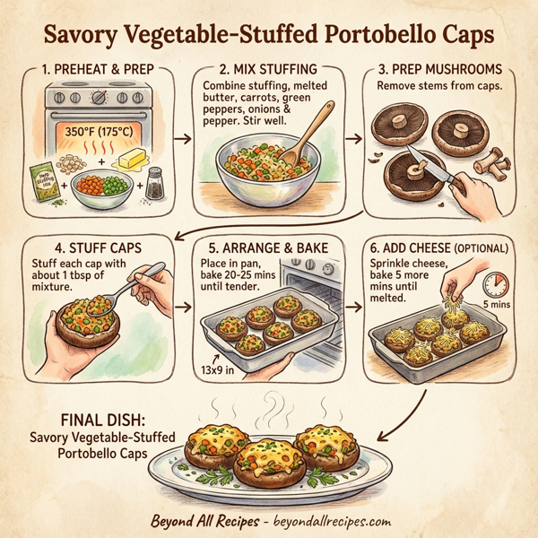 Savory Vegetable-Stuffed Portobello Caps instructions