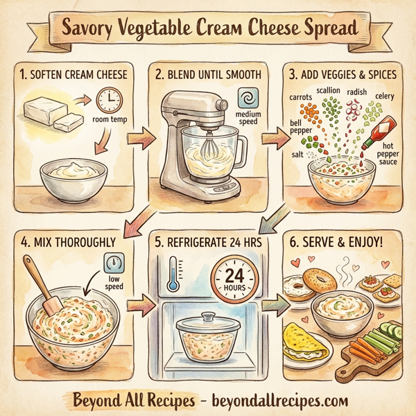 Savory Vegetable Cream Cheese Spread instructions