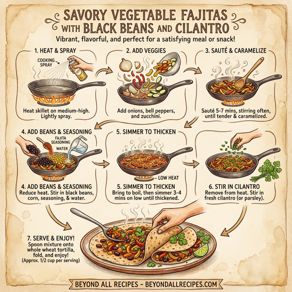 Savory Vegetable Fajitas with Black Beans and Cilantro instructions