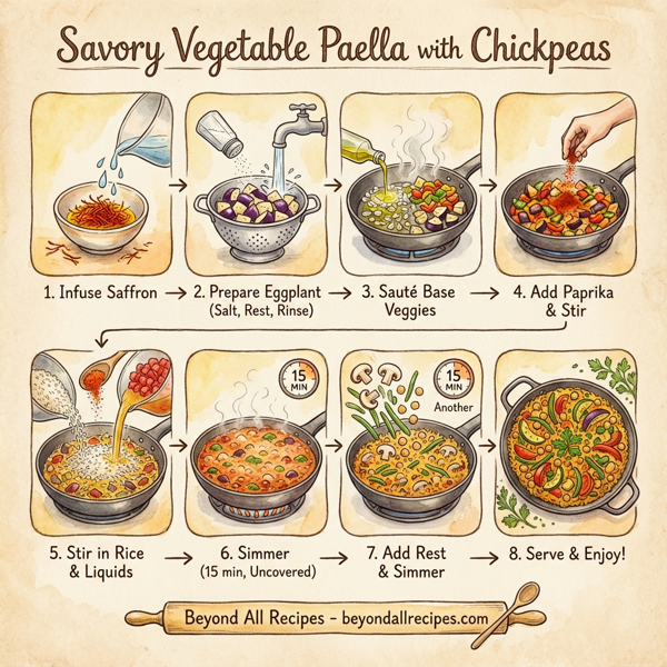 Savory Vegetable Paella with Chickpeas instructions
