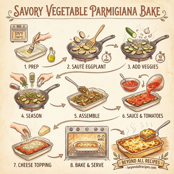 Savory Vegetable Parmigiana Bake instructions