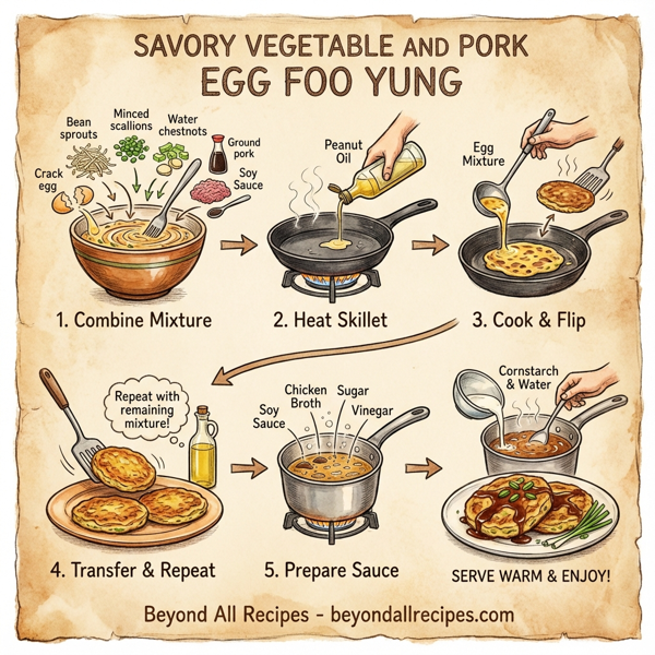 Savory Vegetable and Pork Egg Foo Yung instructions