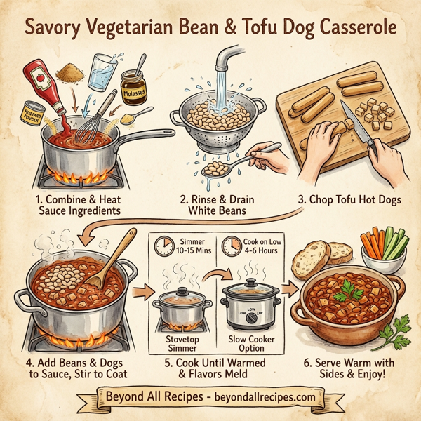 Savory Vegetarian Bean & Tofu Dog Casserole instructions