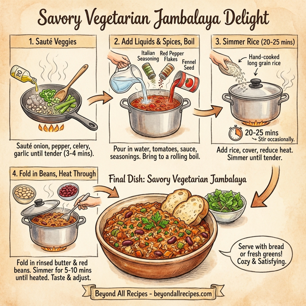Savory Vegetarian Jambalaya Delight instructions