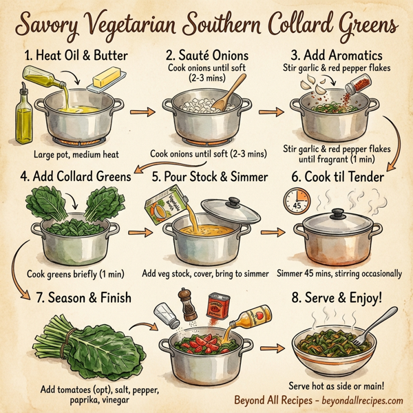 Savory Vegetarian Southern Collard Greens instructions