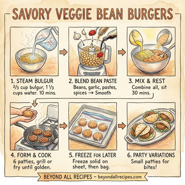 Savory Veggie Bean Burgers instructions