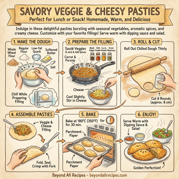 Savory Veggie & Cheesy Pasties instructions