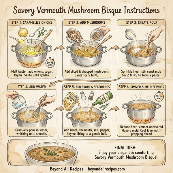 Savory Vermouth Mushroom Bisque instructions