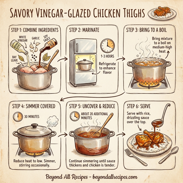 Savory Vinegar-Glazed Chicken Thighs instructions