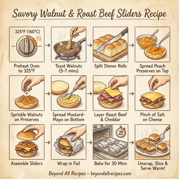 Savory Walnut & Roast Beef Sliders instructions