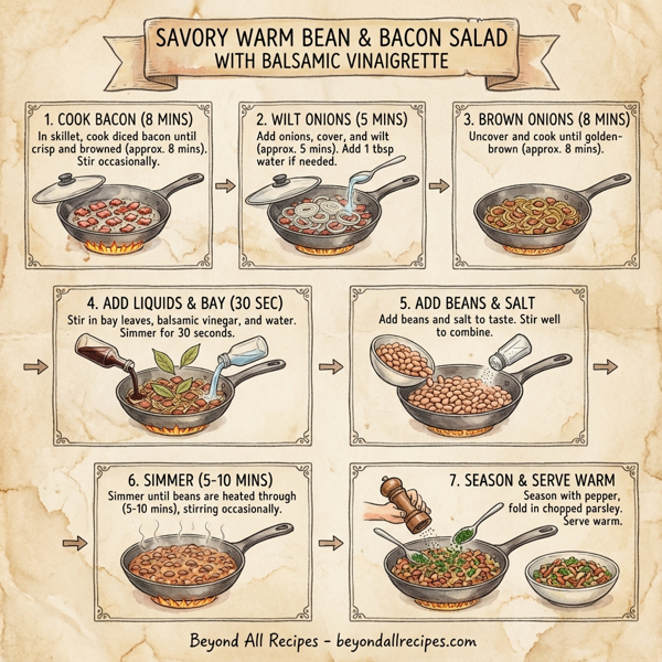 Savory Warm Bean & Bacon Salad with Balsamic Vinaigrette instructions