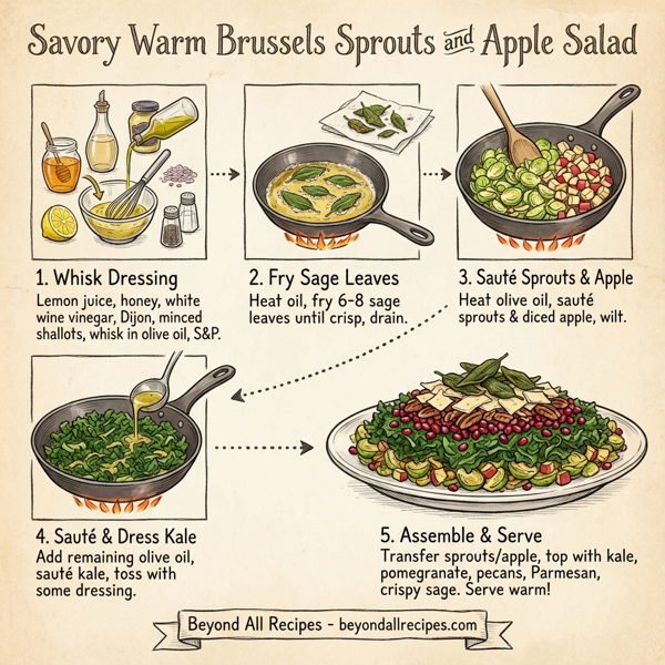 Savory Warm Brussels Sprouts and Apple Salad instructions