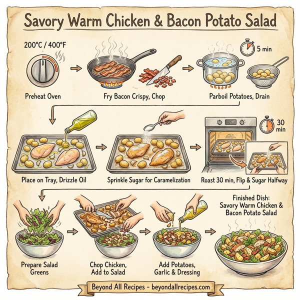 Savory Warm Chicken & Bacon Potato Salad instructions