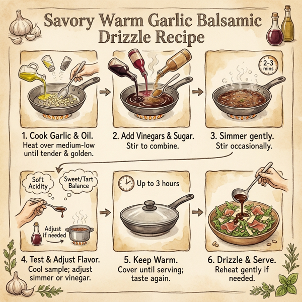Savory Warm Garlic Balsamic Drizzle instructions