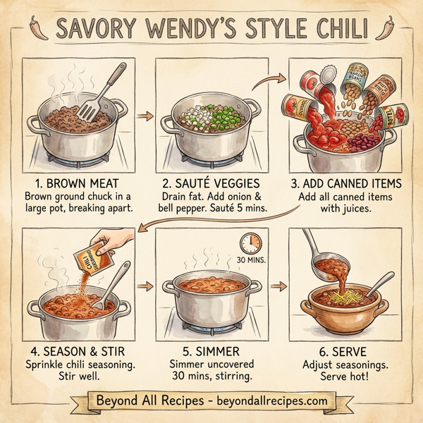 Savory Wendy's Style Chili instructions