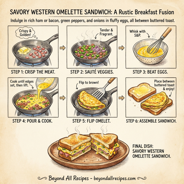 Savory Western Omelette Sandwich instructions