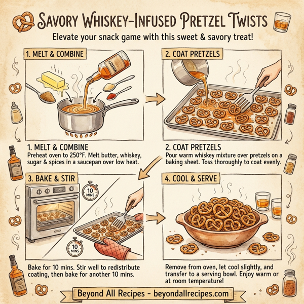 Savory Whiskey-Infused Pretzel Twists instructions