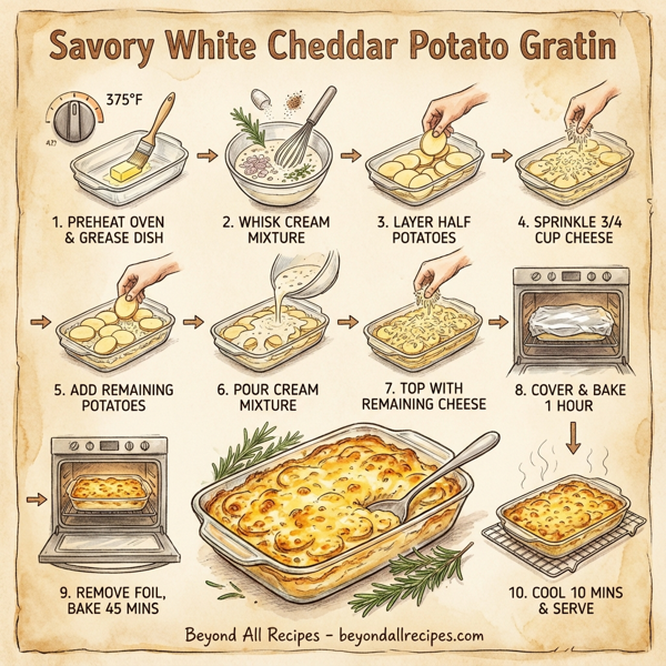 Savory White Cheddar Potato Gratin instructions