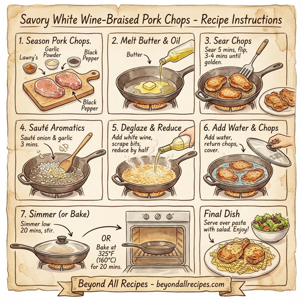 Savory White Wine-Braised Pork Chops instructions