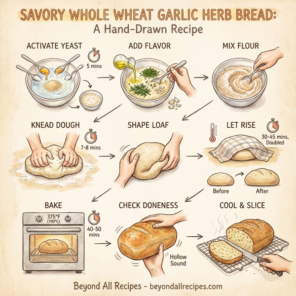 Savory Whole Wheat Garlic Herb Bread instructions