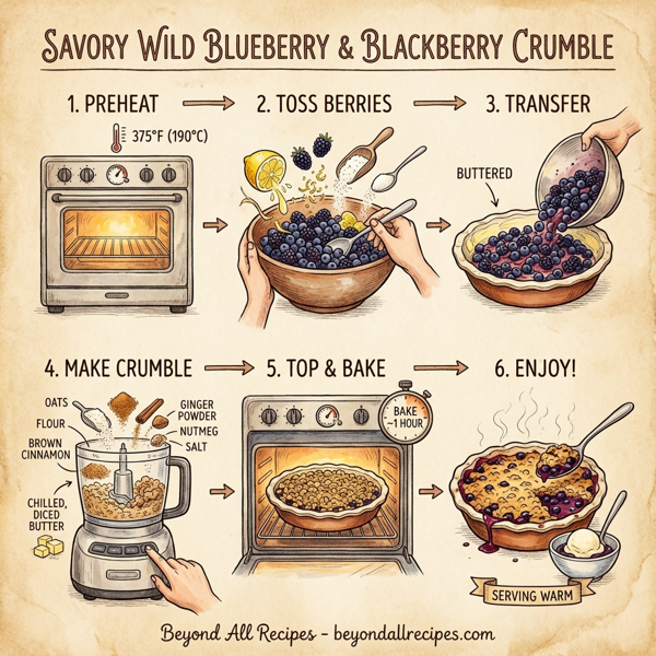 Savory Wild Blueberry and Blackberry Crumble instructions