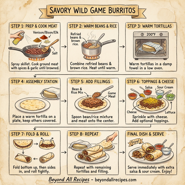 Savory Wild Game Burritos instructions