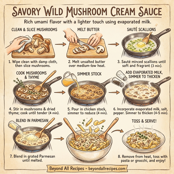Savory Wild Mushroom Cream Sauce for Pasta instructions
