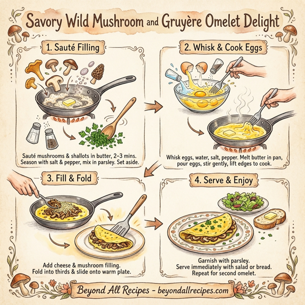 Savory Wild Mushroom and Gruyère Omelet Delight instructions