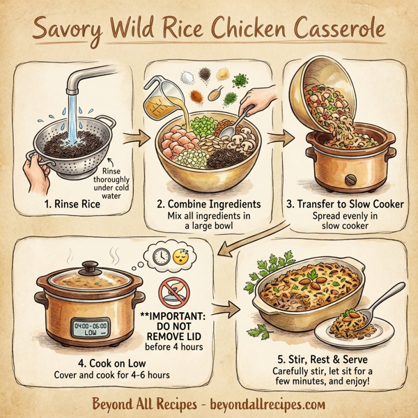 Savory Wild Rice Chicken Casserole instructions