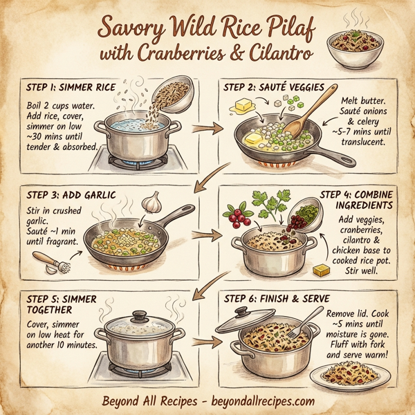 Savory Wild Rice Pilaf with Cranberries and Cilantro instructions