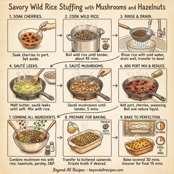 Savory Wild Rice Stuffing with Mushrooms and Hazelnuts instructions