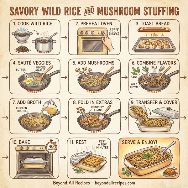 Savory Wild Rice and Mushroom Stuffing instructions