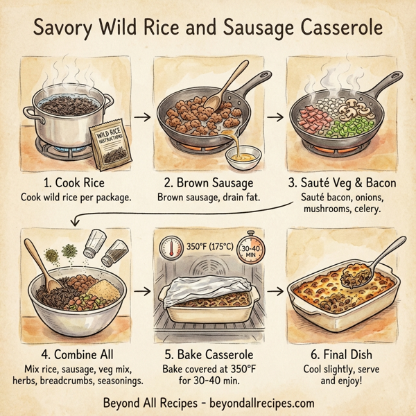 Savory Wild Rice and Sausage Casserole instructions