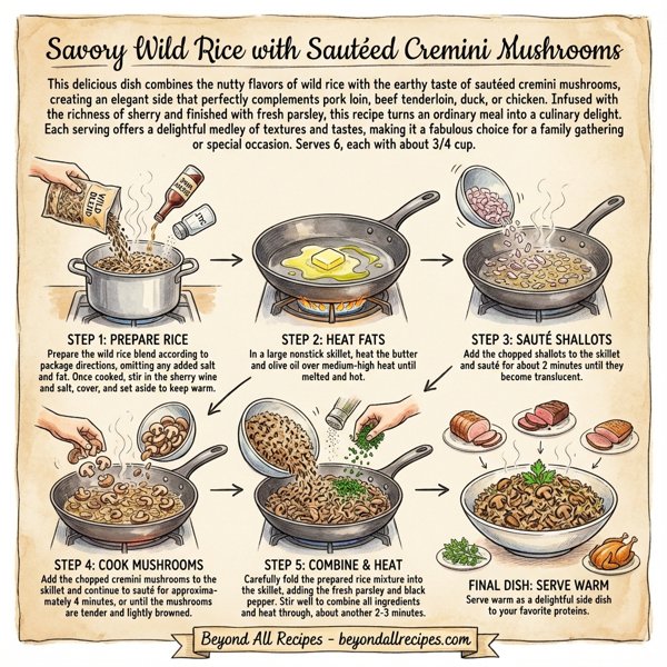 Savory Wild Rice with Sautéed Cremini Mushrooms instructions