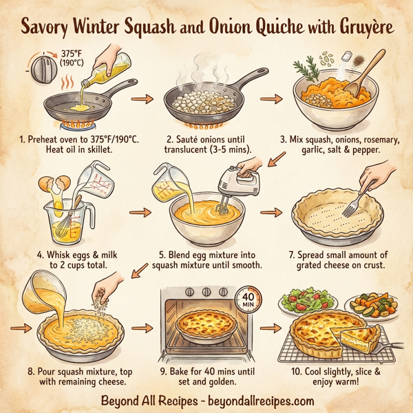 Savory Winter Squash and Onion Quiche with Gruyère instructions