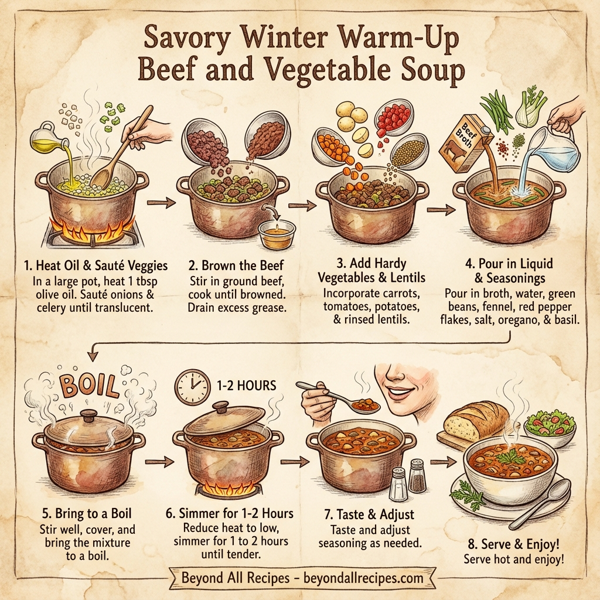Savory Winter Warm-Up Beef and Vegetable Soup instructions