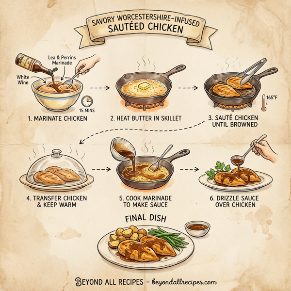 Savory Worcestershire-Infused Sautéed Chicken instructions