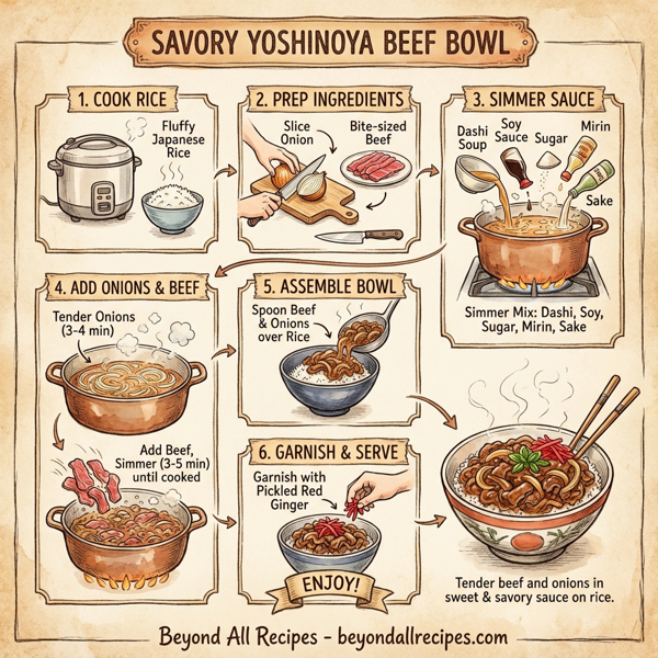 Savory Yoshinoya Beef Bowl instructions