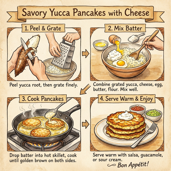 Savory Yucca Pancakes with Cheese instructions