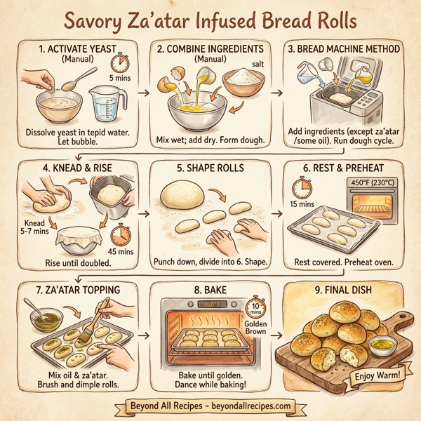 Savory Za'atar Infused Bread Rolls instructions