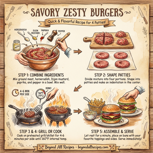 Savory Zesty Burgers instructions