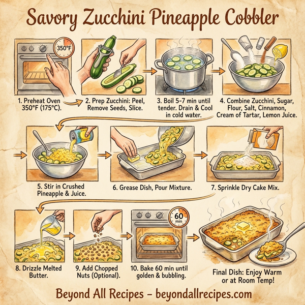 Savory Zucchini Pineapple Cobbler instructions
