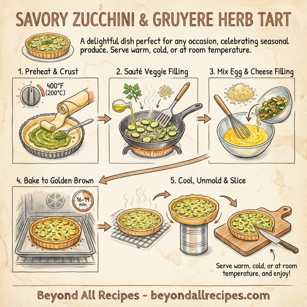 Savory Zucchini and Gruyere Herb Tart instructions
