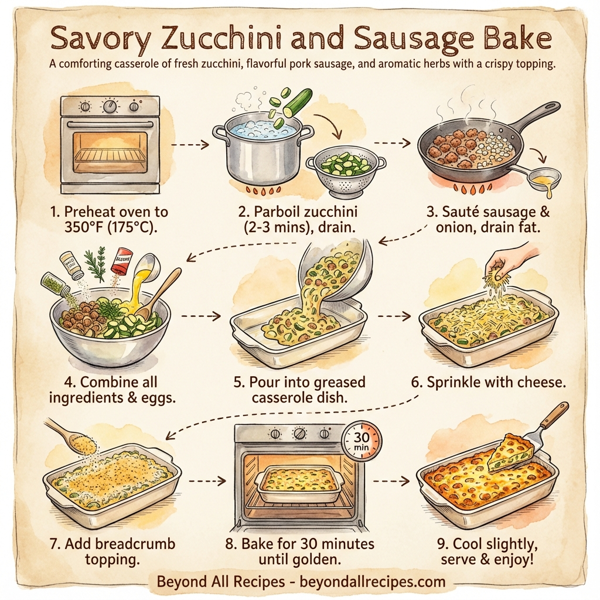 Savory Zucchini and Sausage Bake instructions