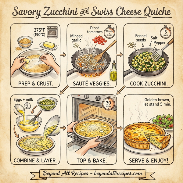 Savory Zucchini and Swiss Cheese Quiche instructions