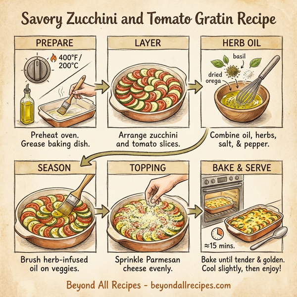 Savory Zucchini and Tomato Gratin instructions