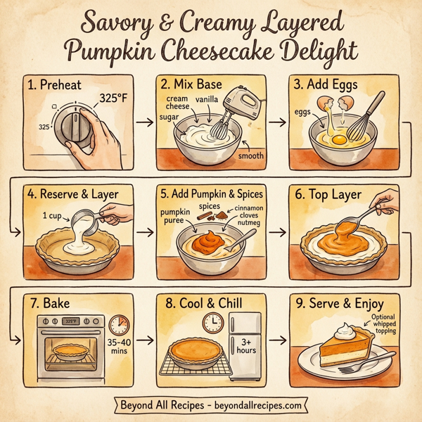 Savory & Creamy Layered Pumpkin Cheesecake Delight instructions