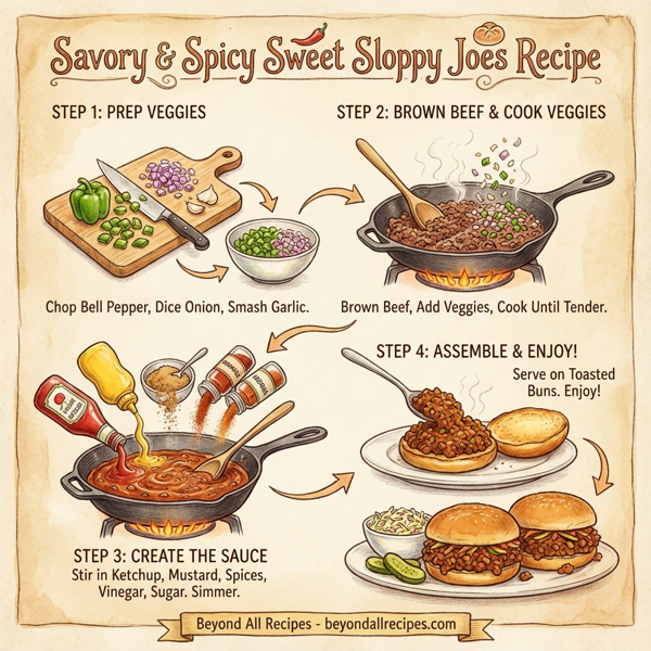 Savory & Spicy Sweet Sloppy Joes instructions