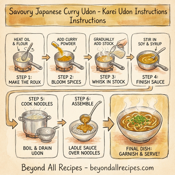 Savoury Japanese Curry Udon - Karei Udon instructions