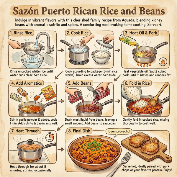 Sazón Puerto Rican Rice and Beans instructions